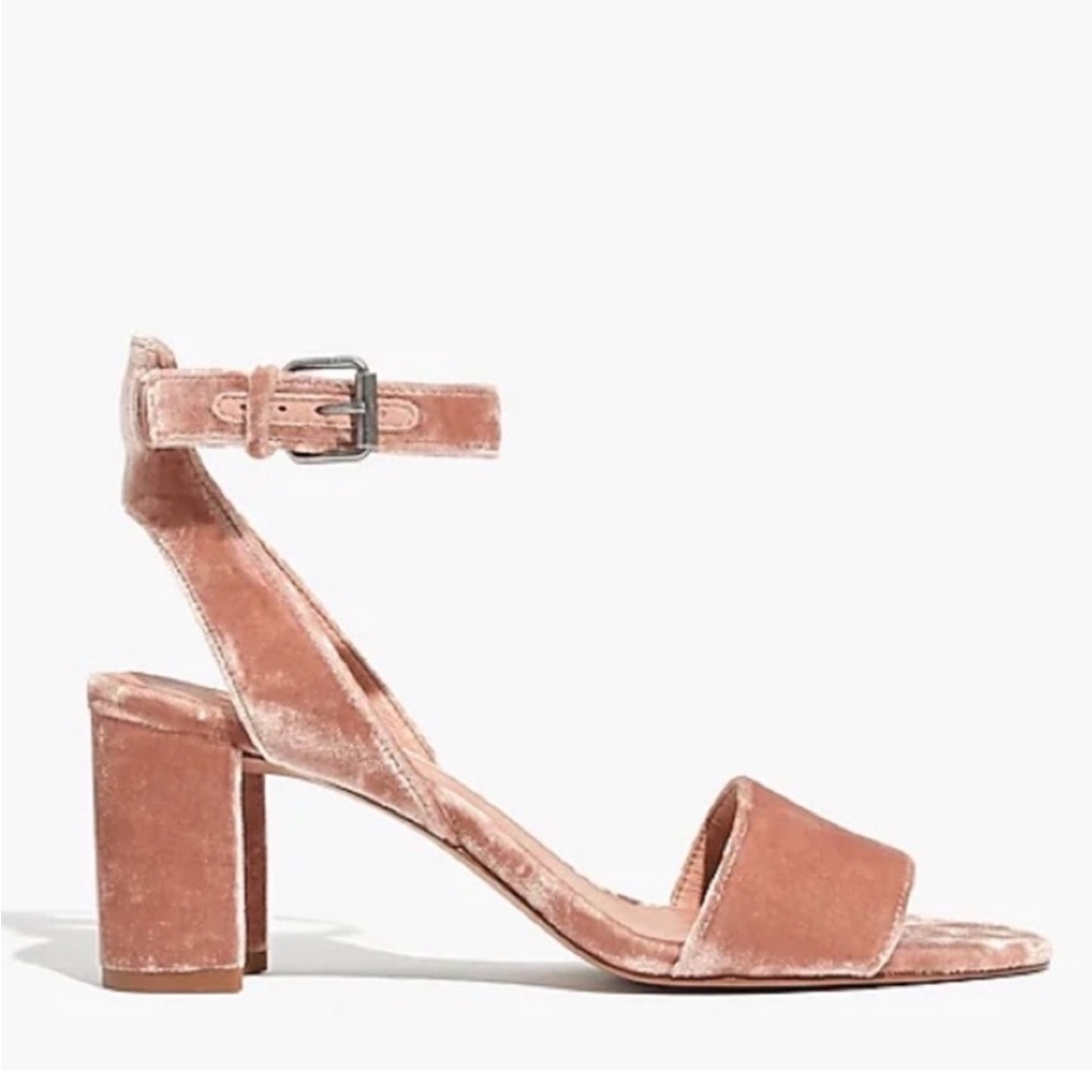 VGUC Madewell Pink Velvet Block Heel sandal sz 5